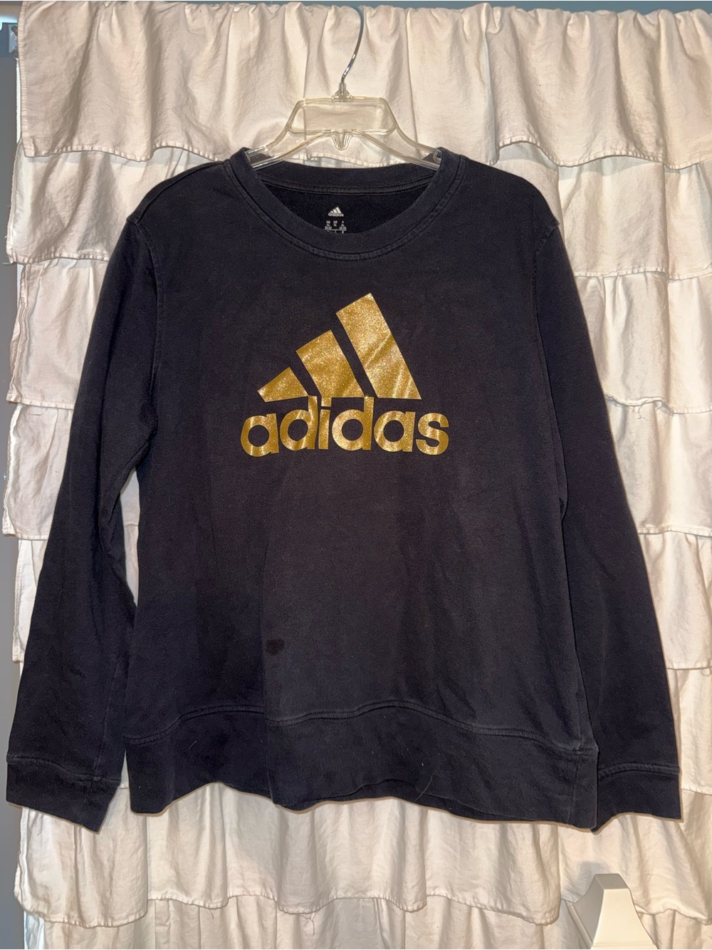 adidas Black Crewneck Sweatshirt with Gold Logo